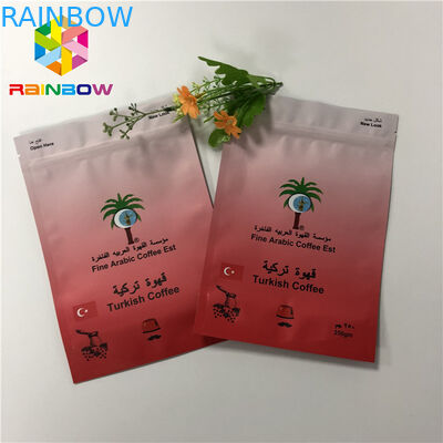 นำมาใช้ใหม่ยืนขึ้นถุงฟอยล์บรรจุภัณฑ์ถุงกาแฟอลูมิเนียมฟอยล์สีสันด้วย Ziplock