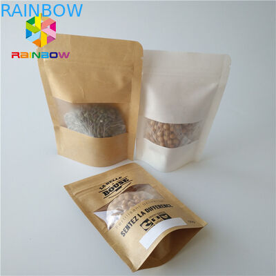 ถุงบรรจุภัณฑ์ขนมขบเคี้ยวยืนขึ้นซิปล็อคถุงพลาสติกใสใสพร้อมหน้าต่าง