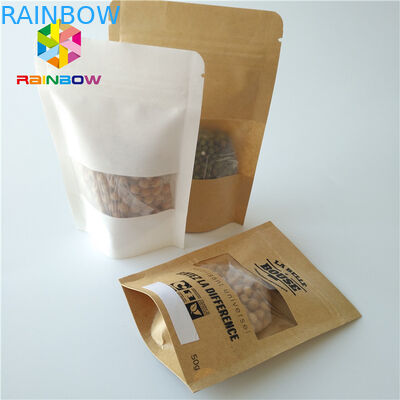 ถุงบรรจุภัณฑ์ขนมขบเคี้ยวยืนขึ้นซิปล็อคถุงพลาสติกใสใสพร้อมหน้าต่าง