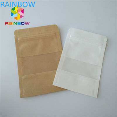 ถุงบรรจุภัณฑ์ขนมขบเคี้ยวยืนขึ้นซิปล็อคถุงพลาสติกใสใสพร้อมหน้าต่าง