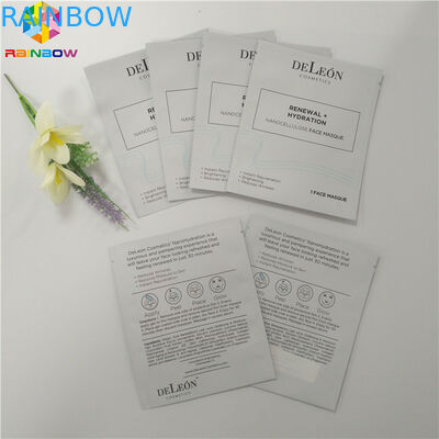 ถุงบรรจุภัณฑ์เครื่องสำอางพลาสติกอลูมิเนียมฟอยล์บรรจุใบหน้า 3 ด้านซีลหน้ากากแพ็คเก็ต