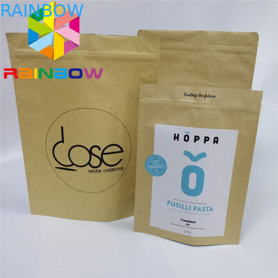 วัชพืชกาแฟยืนขึ้นถุงบรรจุภัณฑ์กระดาษพิมพ์แบบกำหนดเองกระดาษคราฟท์