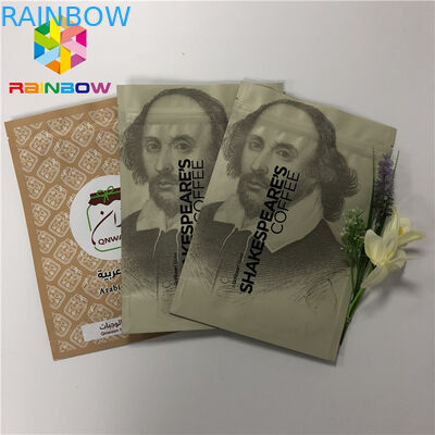 Doypack Ziplock ผนึกยืนขึ้นถุงบรรจุภัณฑ์กาแฟถุง 50-200 ไมครอน