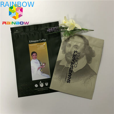 Doypack Ziplock ผนึกยืนขึ้นถุงบรรจุภัณฑ์กาแฟถุง 50-200 ไมครอน