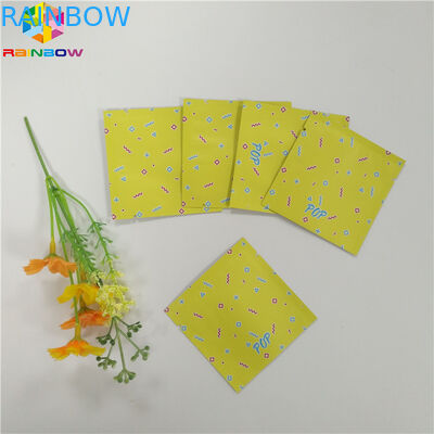 อาหารเกรดฟอยล์ถุงบรรจุภัณฑ์ Mylar สามด้านประทับตราถุงซิปแบนสำหรับขนมขบเคี้ยวชาแคปซูล