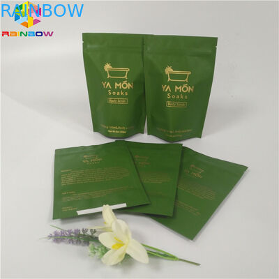 ถุงฟอยล์เกลือบรรจุภัณฑ์ซิปด้านบนยืนขึ้น Ziplock เกลืออาบน้ำถุงอลูมิเนียมฟอยล์