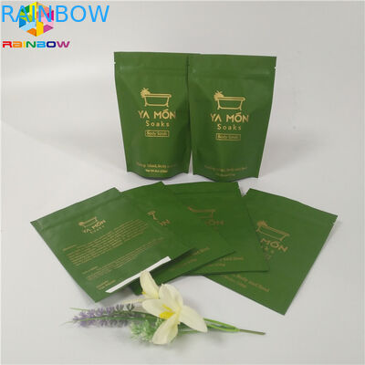 ถุงฟอยล์เกลือบรรจุภัณฑ์ซิปด้านบนยืนขึ้น Ziplock เกลืออาบน้ำถุงอลูมิเนียมฟอยล์