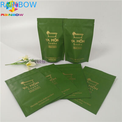 ถุงฟอยล์เกลือบรรจุภัณฑ์ซิปด้านบนยืนขึ้น Ziplock เกลืออาบน้ำถุงอลูมิเนียมฟอยล์