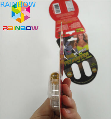 บรรจุภัณฑ์บัตรตุ่มมันวาวแบบกำหนดเองการเพิ่มประสิทธิภาพของเพศยาเม็ดกระดาษการ์ด Burro2 60000