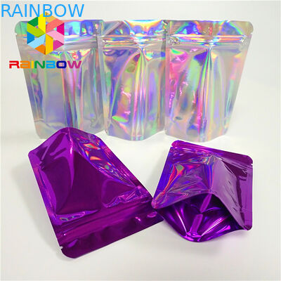 เครื่องสำอางผงแววขนมขบเคี้ยวถุงบรรจุภัณฑ์อาหารโฮโลแกรมเงาโฮโลแกรม Mylar กระเป๋า