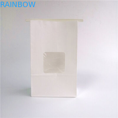 ทินเน็คไทน้ำตาลด้านเป้าเสื้อกางเกงถุงกระดาษที่กำหนดเองท่ีต้านทานนำ้มันทนทานด้วยหน้าต่าง