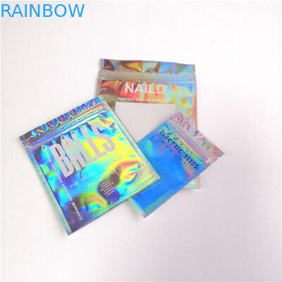 Hologram Mylar Ziplock บรรจุภัณฑ์เครื่องสำอางค์ PET / Hologram Film Material