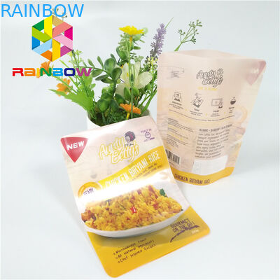 ถุงพลาสติกซิปบรรจุภัณฑ์พิมพ์ซอสอาหารสูญญากาศ Retort Stand Up Bag