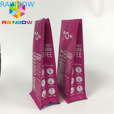 อลูมิเนียมฟอยล์บรรจุภัณฑ์กระเป๋ายืนขึ้นถุงกาแฟก้นแบนพร้อมวาล์ว