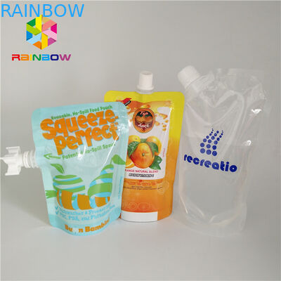 เครื่องดื่มถุงพวยของเหลวพลาสติก, น้ำผลไม้เครื่องดื่มลุกขึ้นยืนกระเป๋าพร้อมฝา