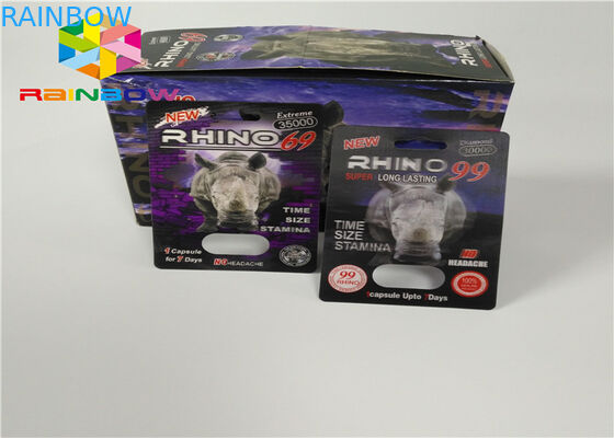 ขวดพลาสติกตุ่มบัตรแทรกชายเสริมยาบรรจุ 3d จากการ์ด / กล่องแสดง