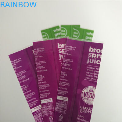 การพิมพ์สีเต็มแขนหดฉลากวัสดุพลาสติกเกรดอาหารสำหรับขวด