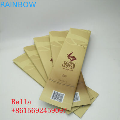 พื้นผิวเคลือบยืนขึ้นซิปกระเป๋าเป้าเสื้อกางเกงด้านข้างเมล็ดกาแฟบรรจุภัณฑ์พร้อมวาล์ว