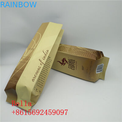 พื้นผิวเคลือบยืนขึ้นซิปกระเป๋าเป้าเสื้อกางเกงด้านข้างเมล็ดกาแฟบรรจุภัณฑ์พร้อมวาล์ว