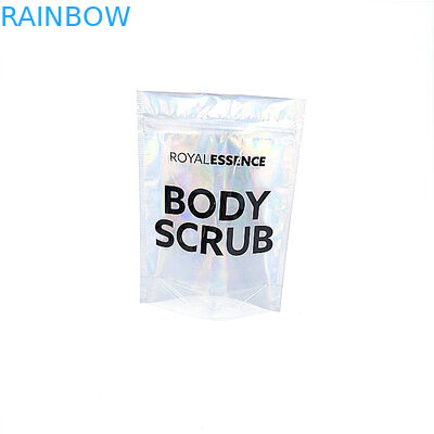 แววร่างกาย Body Scrub เครื่องสำอางขนาดกะทัดรัดบรรจุภัณฑ์ถุงใสฟอยล์โฮโลแกรม
