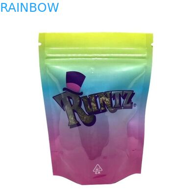 Ziplock Runtz กระเป๋าบรรจุภัณฑ์ธูปสมุนไพรอลูมิเนียมฟอยล์ PET ขนาดที่กำหนดเอง