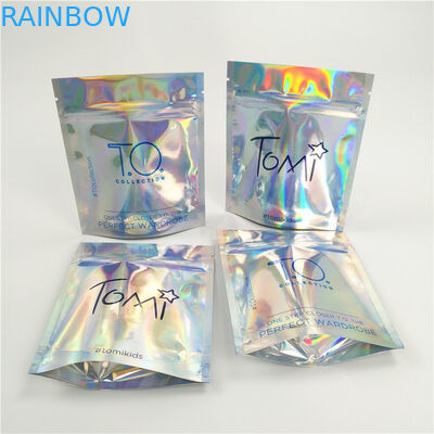 กราเวียร์พิมพ์ถุงฟอยล์บรรจุภัณฑ์โฮโลแกรมเลเซอร์กระเป๋าย่อยสลายได้สำหรับการช็อปปิ้ง