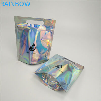 บรรจุภัณฑ์ถุงฟอยล์ป้องกันความชื้นยืนขึ้นซิปขนาดที่กำหนดเองพร้อมที่จับ