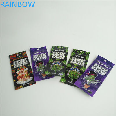 ฟอยล์แบบกำหนดเองพิมพ์ถุง Ziplock 1ml Vape ปากกาตลับบรรจุภัณฑ์พร้อมหน้าต่าง