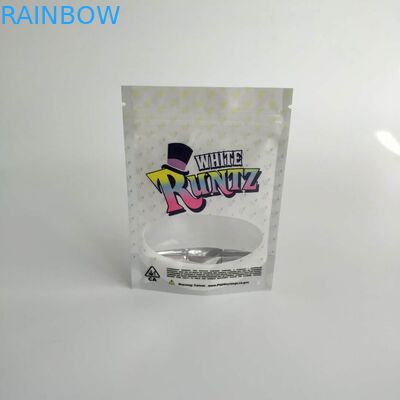 ถุงพลาสติกใสเงา Runtz บรรจุภัณฑ์พิสูจน์กลิ่นยืนขึ้น Runtz จังเกิ้ลบอยกระเป๋า
