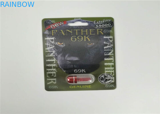 บรรจุภัณฑ์บัตรตุ่มสไลด์ชายเสริมยาบรรจุเพศยา 3d บรรจุ