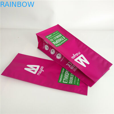 Matte Flat Bottom Custom Stand Stand Pouch กระเป๋าเป้าเสื้อกางเกงอลูมิเนียมลามิเนตถุงกาแฟ M