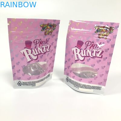 อลูมิเนียมฟอยล์บรรจุธูปสมุนไพร Ziplock Mylar ฟอยล์ถุง Runtz ด้วย Ziplock