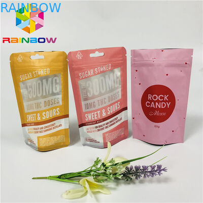 ถุงพลาสติกเกรดอาหารบรรจุภัณฑ์ถุงซิปลุกขึ้นยืนลามิเนตโลโก้ที่กำหนดเอง