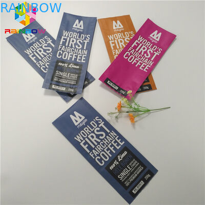 รูปสี่เหลี่ยมตรา Matte เสร็จฟอยล์บรรจุถุงเป้าเสื้อกางเกงทรงกาแฟถุงพร้อมวาล์ว