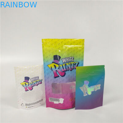 3.5 กรัมถุงพลาสติกบรรจุภัณฑ์ยืนขึ้นถุง Mylar Ziplock วัชพืช Runtz ป่าน