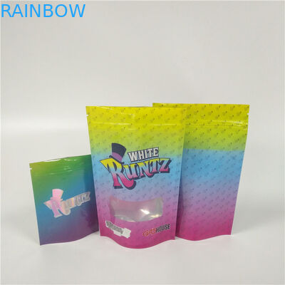 3.5 กรัมถุงพลาสติกบรรจุภัณฑ์ยืนขึ้นถุง Mylar Ziplock วัชพืช Runtz ป่าน