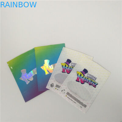 3.5 กรัมถุงพลาสติกบรรจุภัณฑ์ยืนขึ้นถุง Mylar Ziplock วัชพืช Runtz ป่าน
