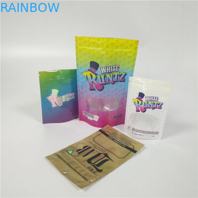 พิมพ์แบบกำหนดเอง Stand Up กระเป๋าบรรจุภัณฑ์ผิวมัน Cbd เสร็จสิ้นกับหน้าต่าง