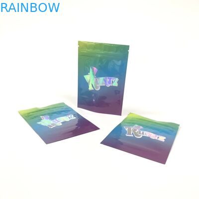 ย่อยสลายได้ทั้งสามด้านซีลกระเป๋าธูปสมุนไพรซองเล็ก Ziplock พลาสติก Runtz วัชพืชถุงเมล็ด