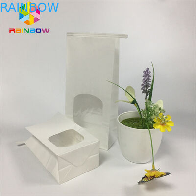 จาระบีหลักฐานขนมขบเคี้ยวบรรจุภัณฑ์ถุงกระดาษสีขาวธรรมดาถุงหน้าต่างที่ชัดเจนกับดีบุกผูก