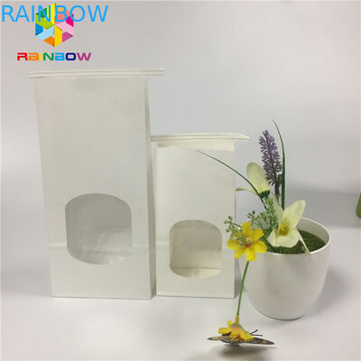 จาระบีหลักฐานขนมขบเคี้ยวบรรจุภัณฑ์ถุงกระดาษสีขาวธรรมดาถุงหน้าต่างที่ชัดเจนกับดีบุกผูก