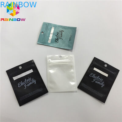 พลาสติกใสด้านหน้า Mylar Ziplock Stand Up Pouches สามด้านซีลสำหรับสาย USB