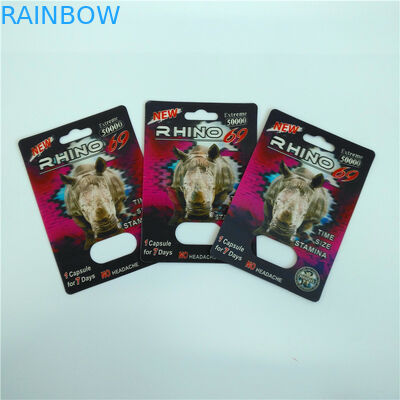 บรรจุภัณฑ์พุพองสไลด์บรรจุบัตรใส่ชายเสริมยาถุงบรรจุภัณฑ์การ์ด 3D