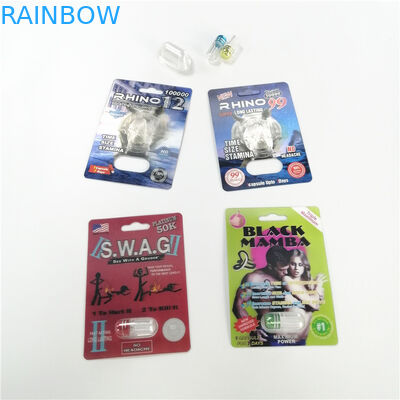 บรรจุภัณฑ์บัตรตุ่มใช้ทางการแพทย์ Rhino 11 Magnum 24k 3D Card Blister Pack