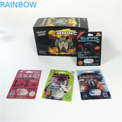 บรรจุภัณฑ์บัตรตุ่มใช้ทางการแพทย์ Rhino 11 Magnum 24k 3D Card Blister Pack