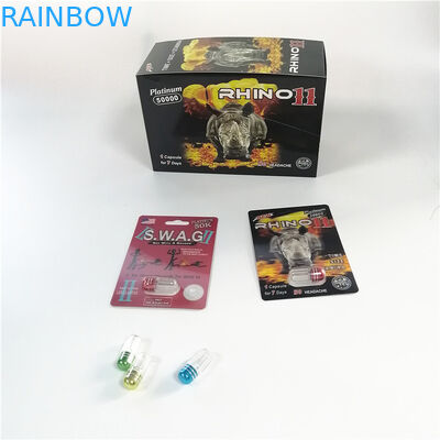 กระสุนบัตรตุ่มบรรจุภัณฑ์ที่กำหนดเองกระสุนบรรจุกระสุนสำหรับบรรจุภัณฑ์แคปซูลเสริมชาย