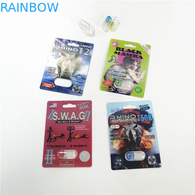 บรรจุภัณฑ์บัตรพองบรรจุภัณฑ์ยาชายเสริมขนาดที่กำหนดเอง