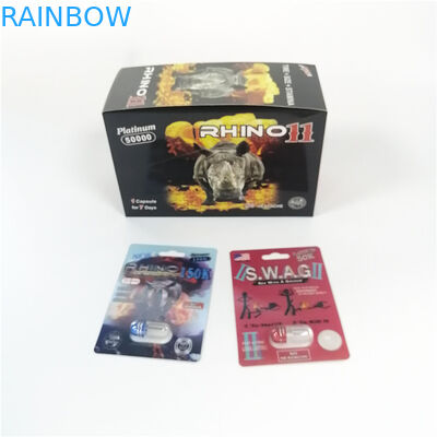 บรรจุภัณฑ์บัตรตุ่มเป็นมิตรกับสิ่งแวดล้อมชายบรรจุภัณฑ์ยาบัตรกระดาษที่มีสติกเกอร์เปลือก