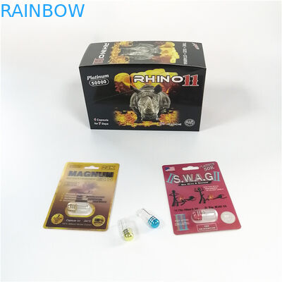 บรรจุภัณฑ์บัตรตุ่มเป็นมิตรกับสิ่งแวดล้อมชายบรรจุภัณฑ์ยาบัตรกระดาษที่มีสติกเกอร์เปลือก