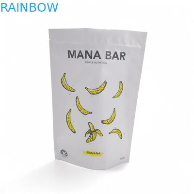 เคลือบสีขาวยืนขึ้นถุงอาหารเกรดปลอดภัยอาหารปรับแต่งด้วยซิป